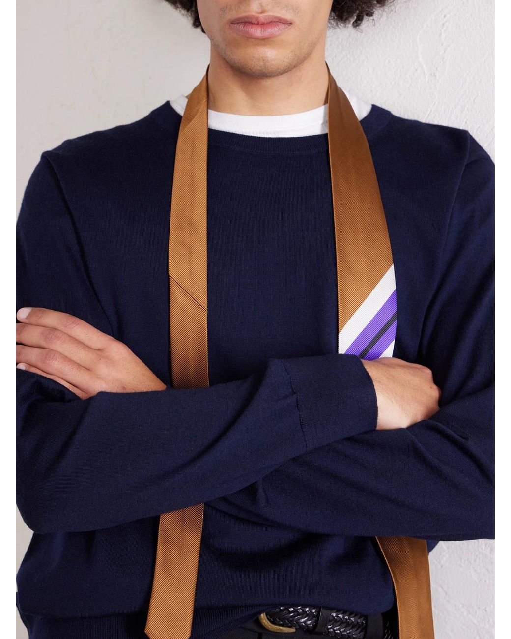 Dries Van Noten Blue Merino Wool Sweater for men
