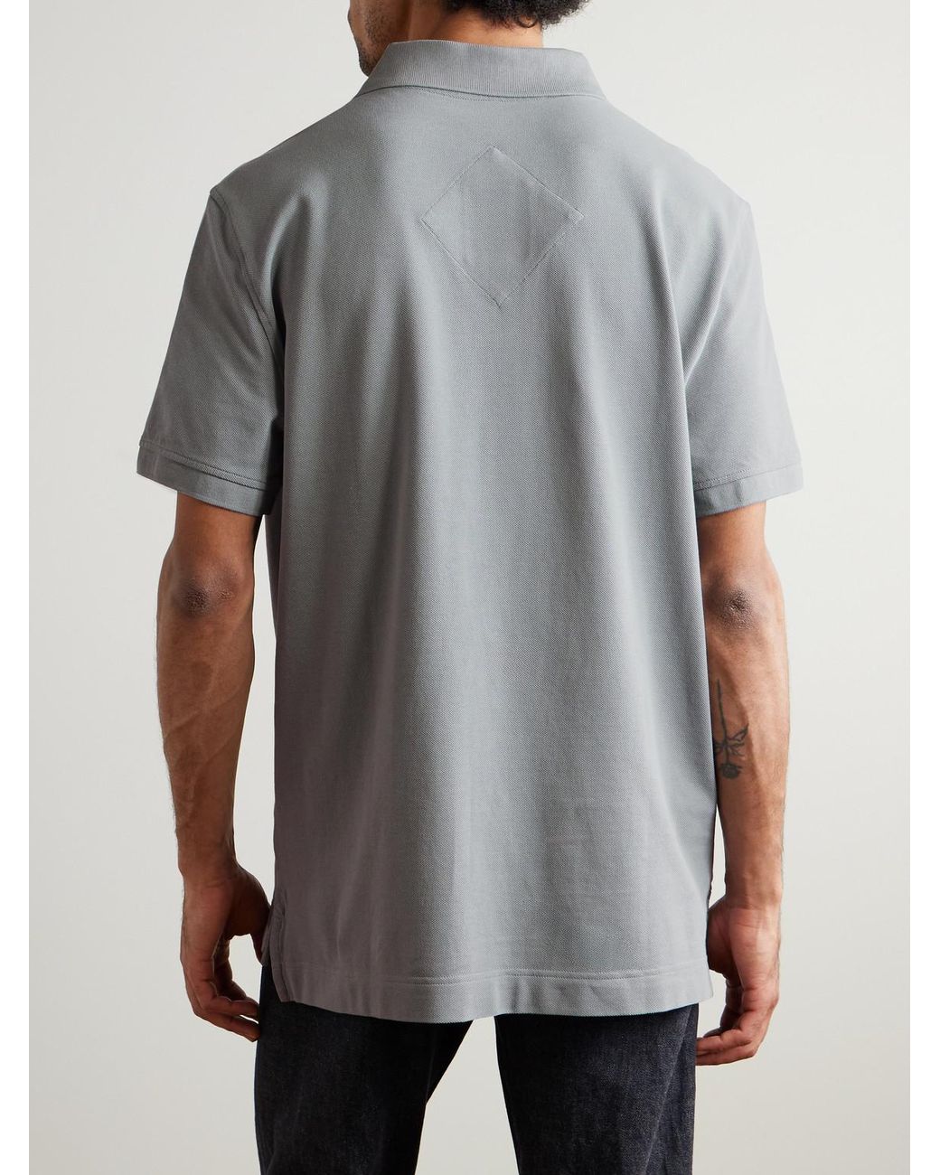 Canada Goose Gray Beckley Logo-Appliquéd Paneled Cotton-Piqué Polo Shirt for men