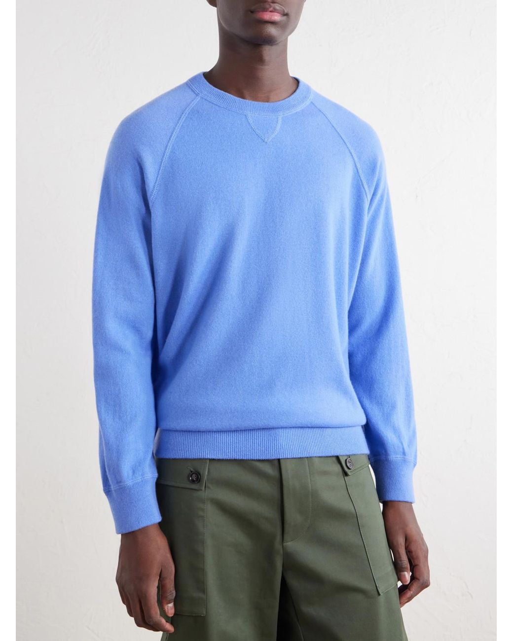 Ghiaia Blue Cashmere Sweater for men