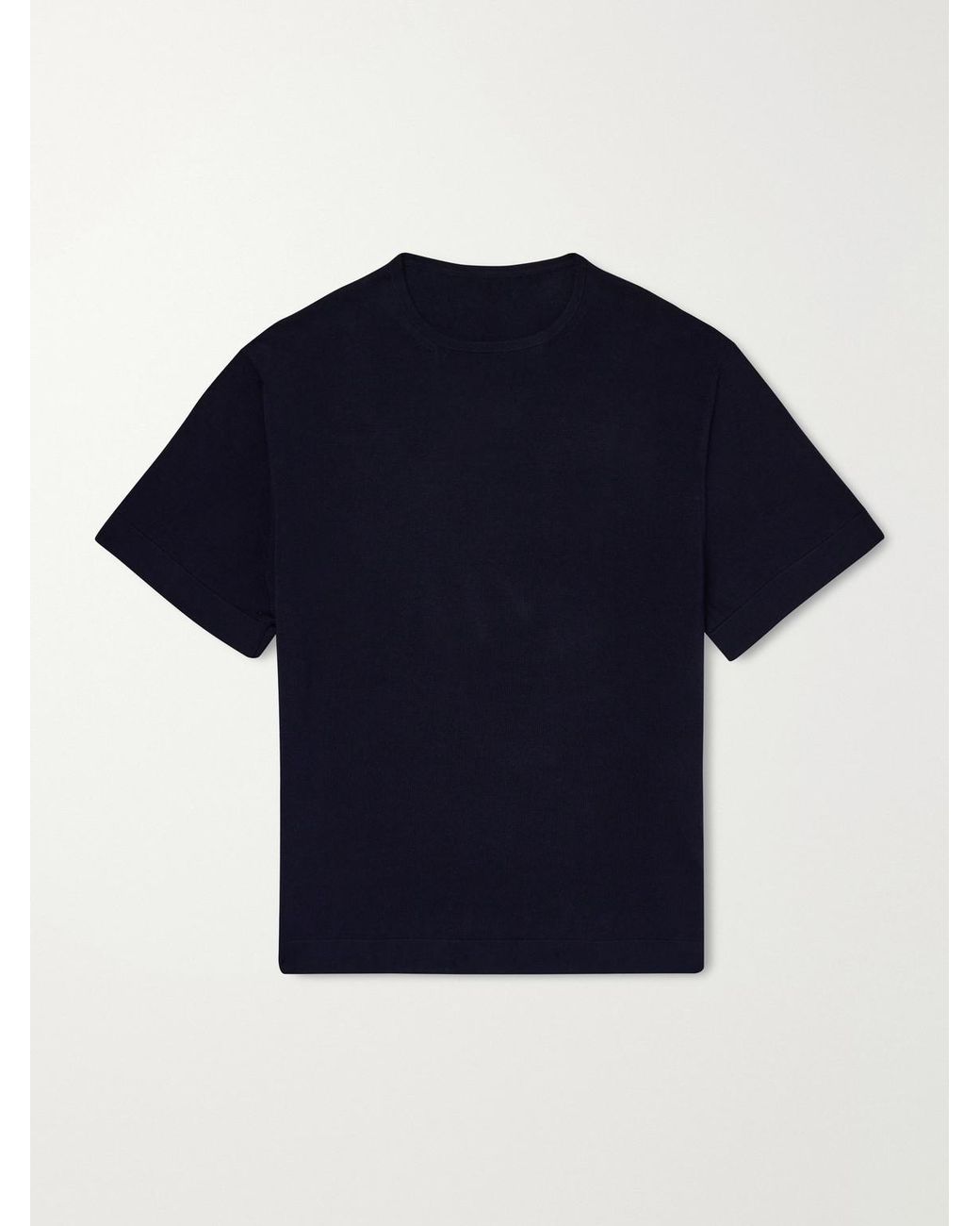 STÒFFA Blue Knitted Cotton T-Shirt for men
