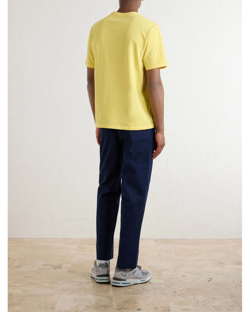 Aimé Leon Dore Yellow Logo-Embroidered Cotton-Jersey T-Shirt for men