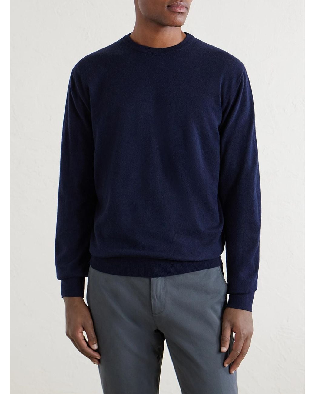 Canali Blue Cashmere Sweater for men