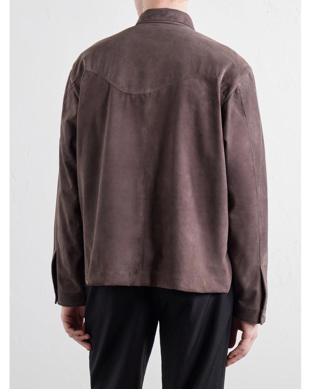 STÒFFA Brown Wave Suede Jacket for men