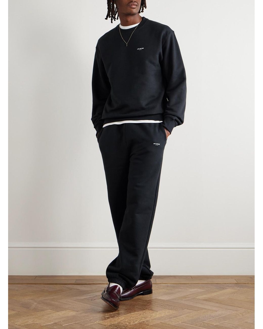 Aimé Leon Dore Black Logo-Print Cotton-Jersey Sweatshirt for men