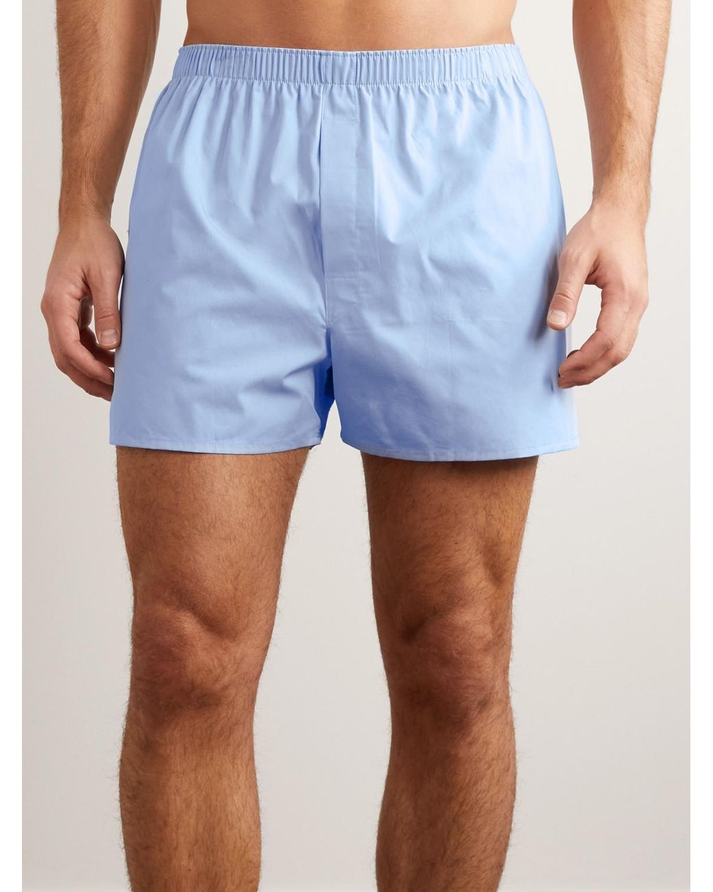 Cotton Boxer Shorts di Sunspel in Blue da Uomo