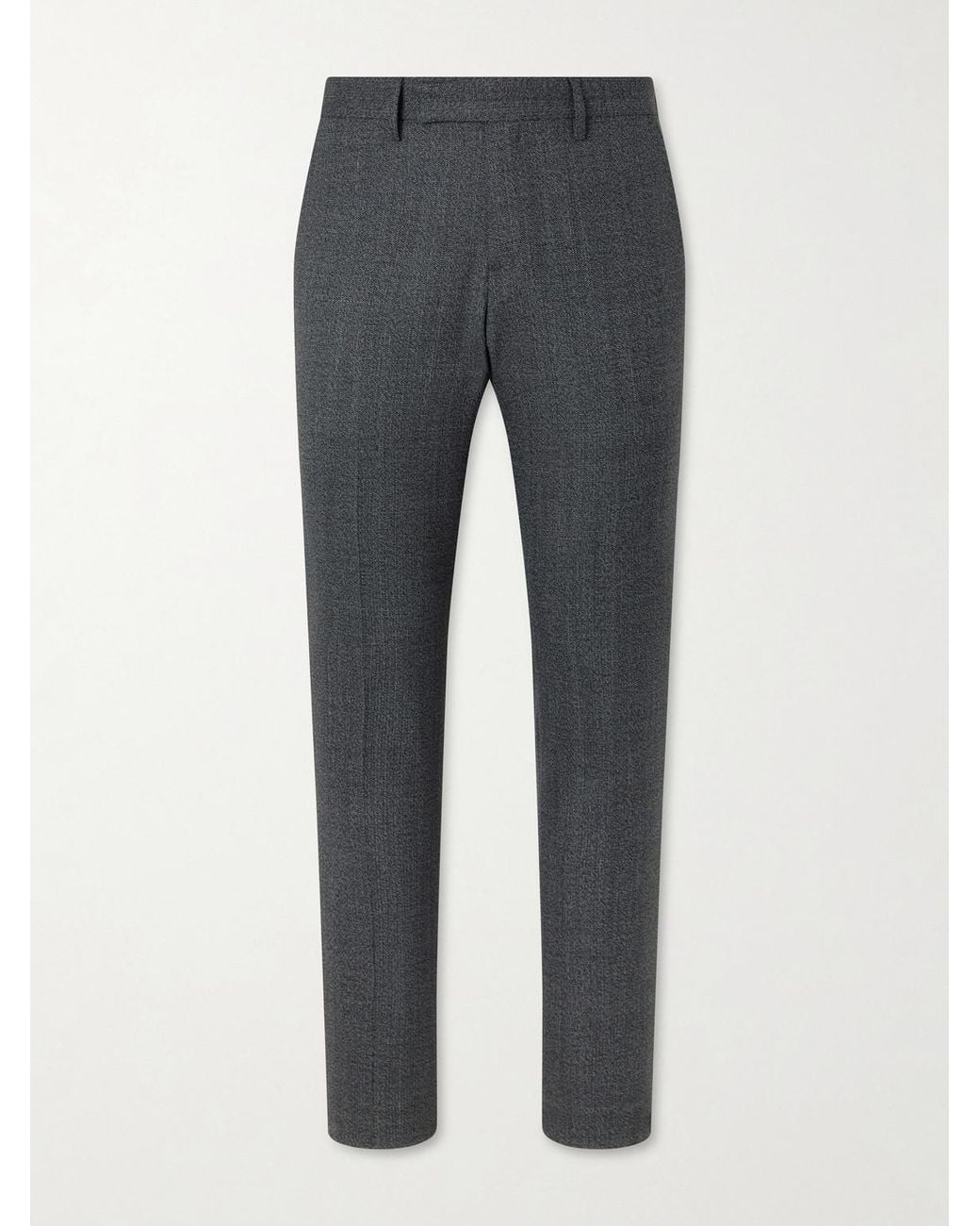 Lardini Gray Straight-Leg Wool Suit Trousers for men