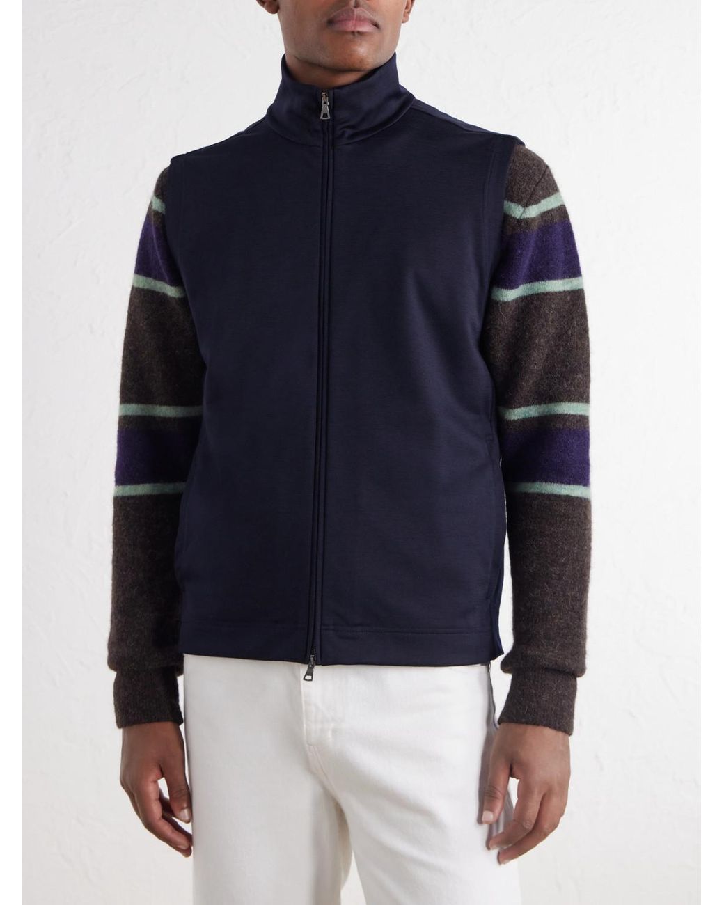 Orlebar Brown Blue Dorien Stretch-Jersey Gilet for men
