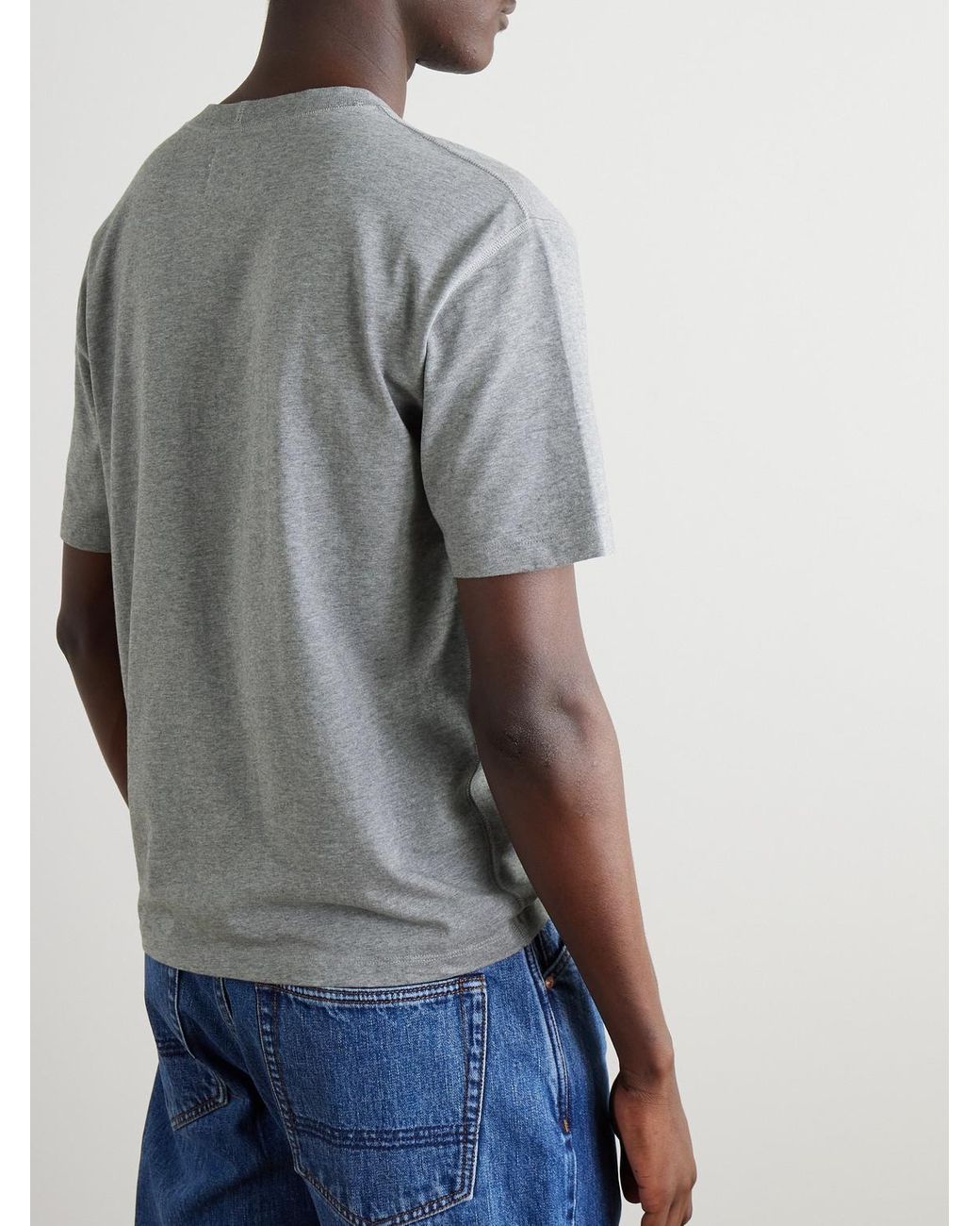 Drake's Gray Hiking Cotton-Jersey T-Shirt for men