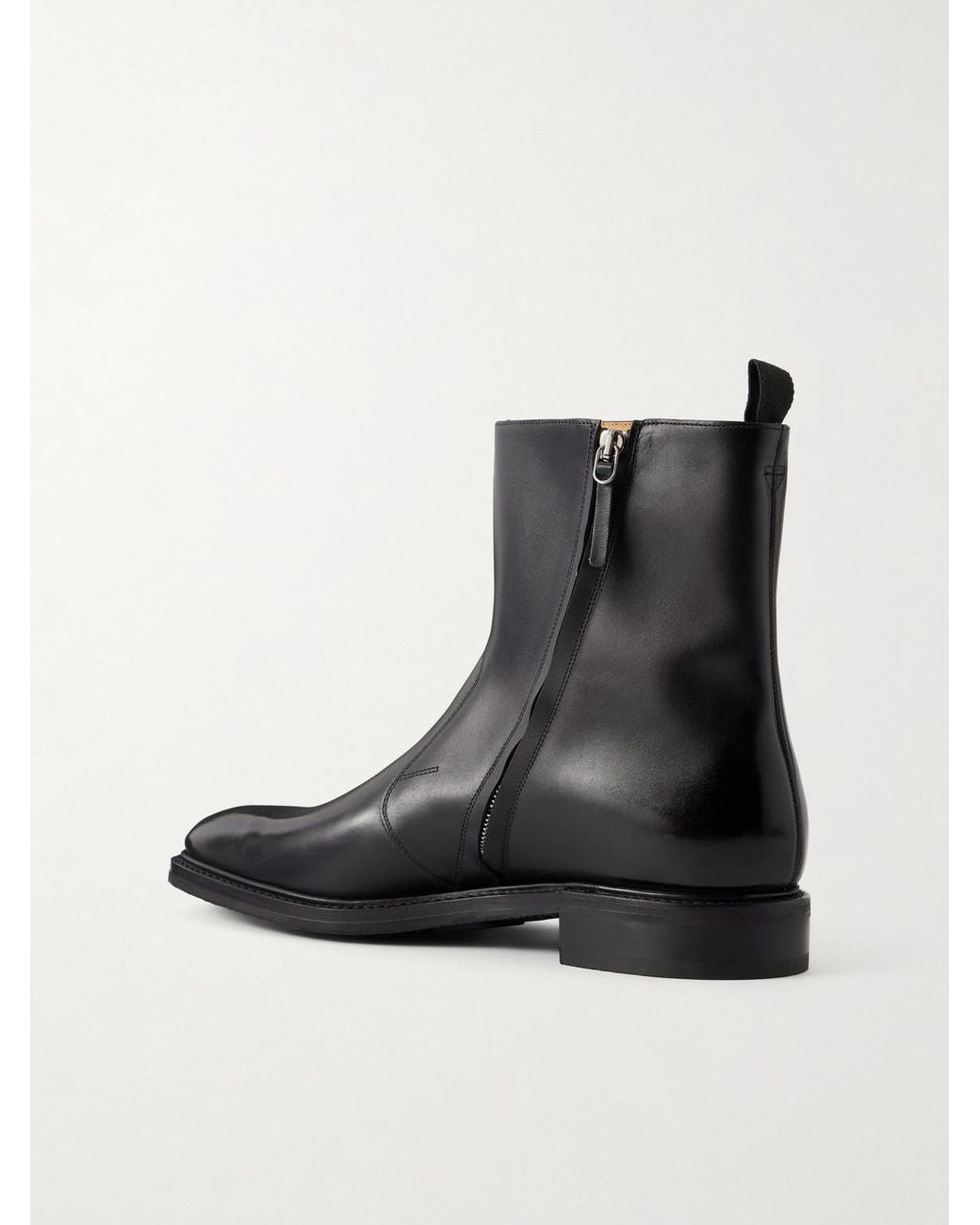John Lobb Black Regi Leather Chelsea Boots for men