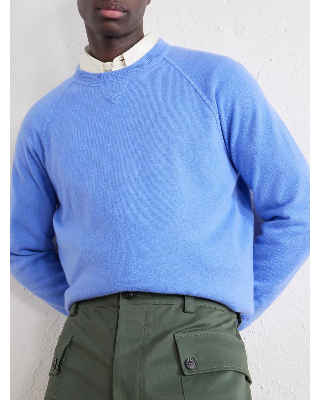Ghiaia Blue Cashmere Sweater for men