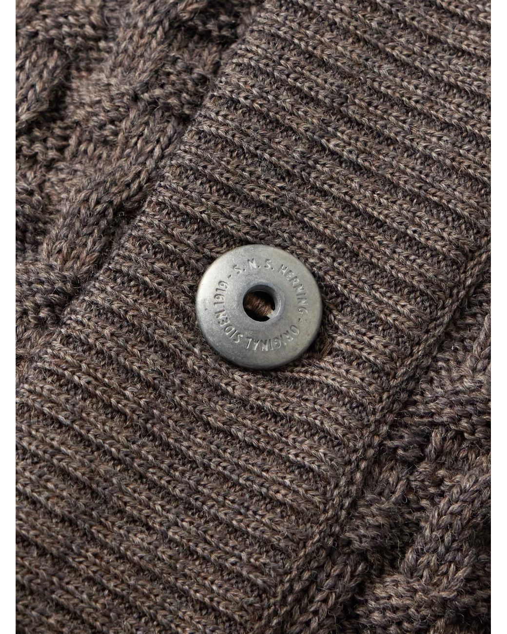 S.N.S Herning Gray Stark Textured Virgin Wool Cardigan for men