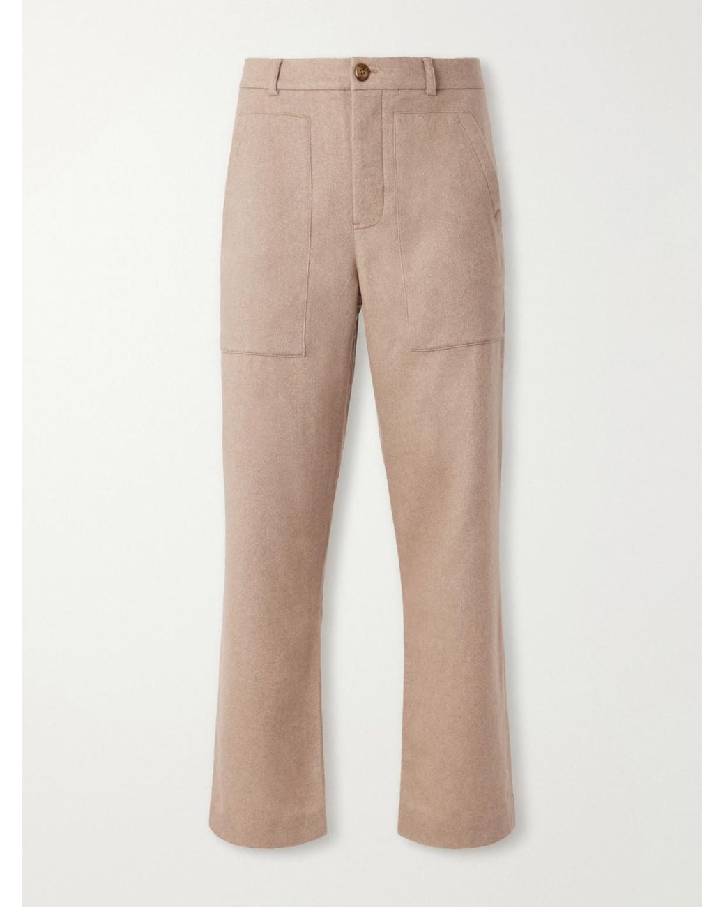 God's True Cashmere Natural Straight-Leg Cashmere-Canvas Trousers for men