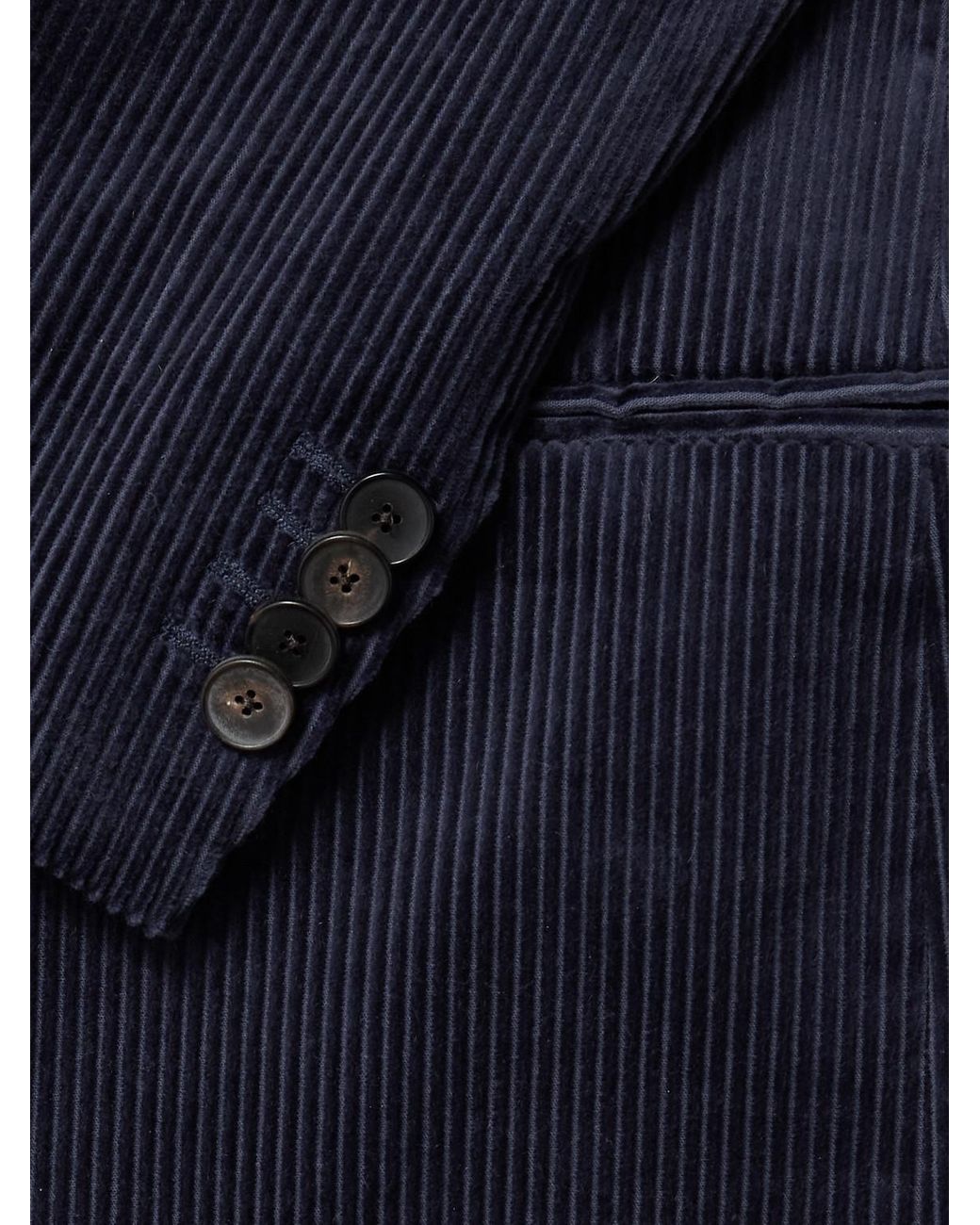 Mr P. Blue Slim-Fit Double-Breasted Cotton And Cashmere-Blend Corduroy Tuxedo Jacket for men