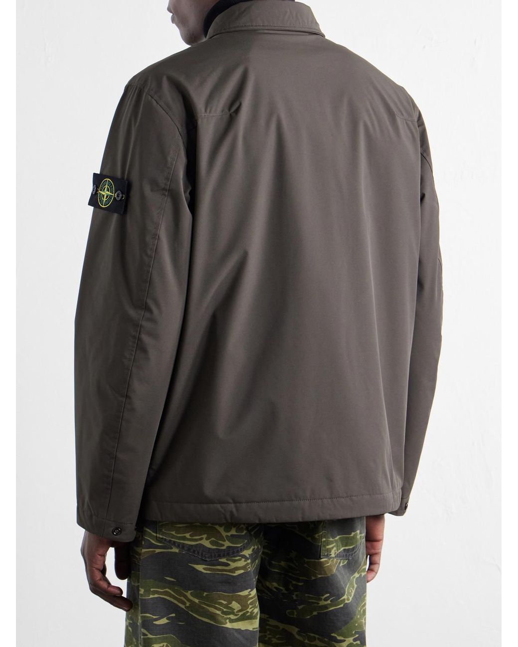 Stone Island Gray Recycled Shell-R_E.Dye Padded Jacket for men