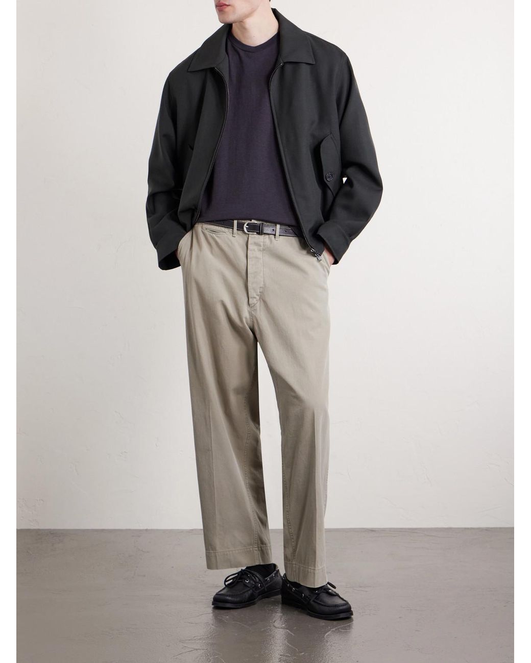 A.PRESSE Black Cotton And Cashmere-Blend T-Shirt for men