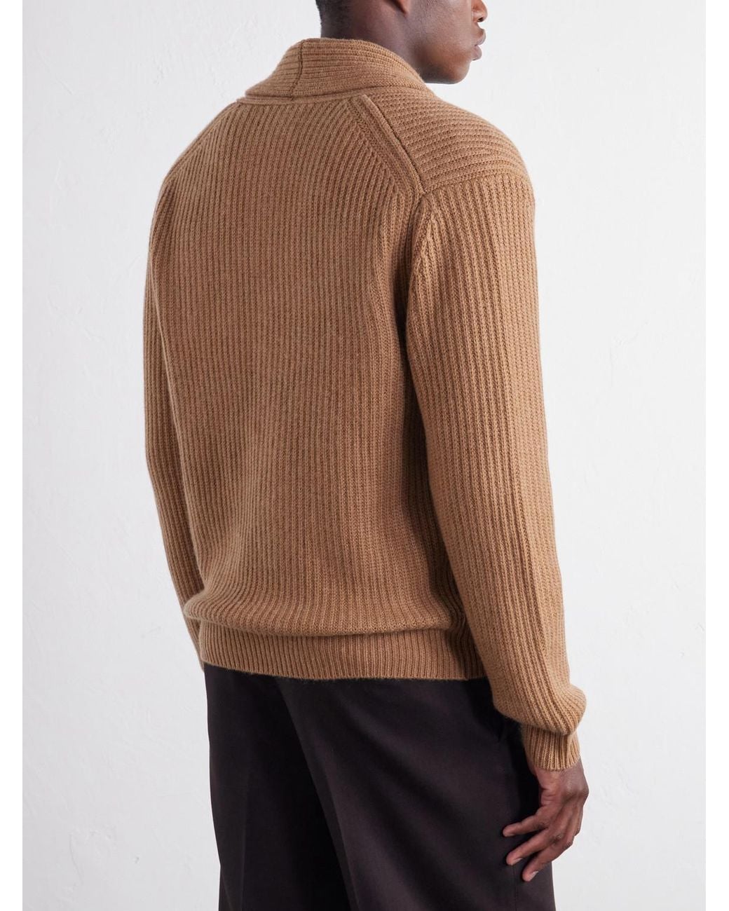 Mr P. Natural Ribbed Wool And Cashmere-Blend Cardigan for men