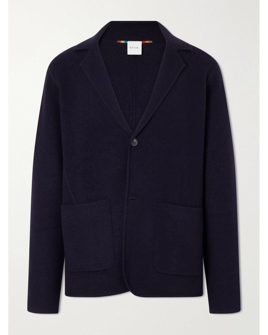 Paul Smith Blue Knitted Merino Wool Blazer for men