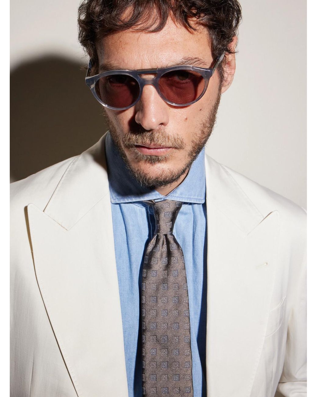 Brunello Cucinelli Natural Round-frame Acetate Sunglasses for men