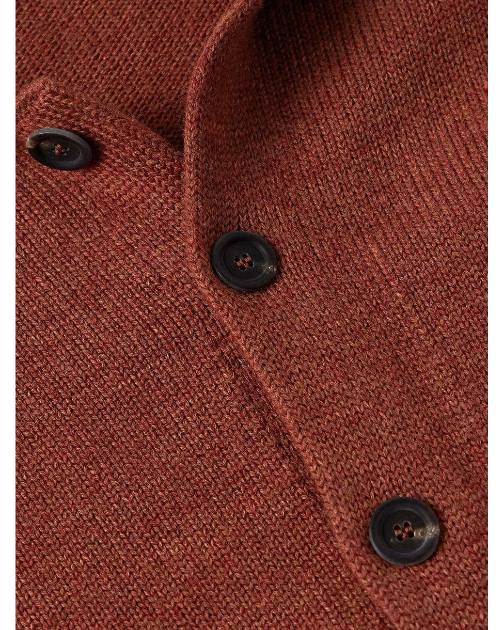 Inis Meáin Red Wool And Linen-blend Cardigan for men