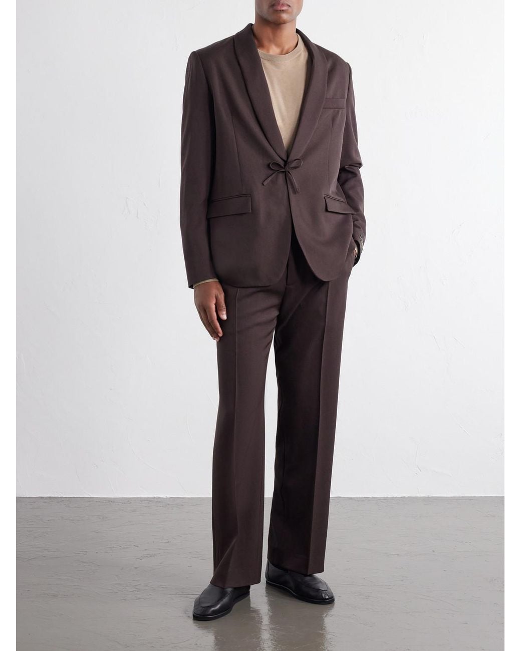 A Kind Of Guise Brown Wide-leg Virgin Wool Suit Trousers for men