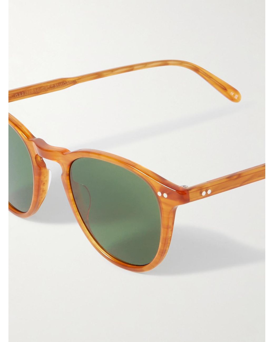 Garrett Leight Green Hampton Round-Frame Acetate Sunglasses for men