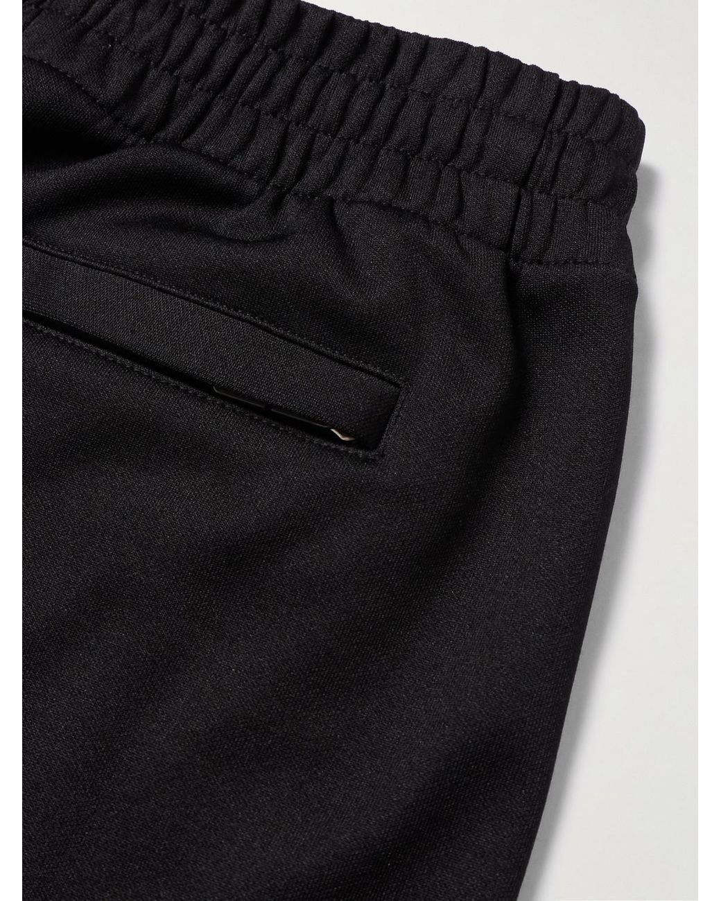 Burberry Black Straight-Leg Checked Jacquard-Knit Trimmed Tech-Jersey Shorts for men