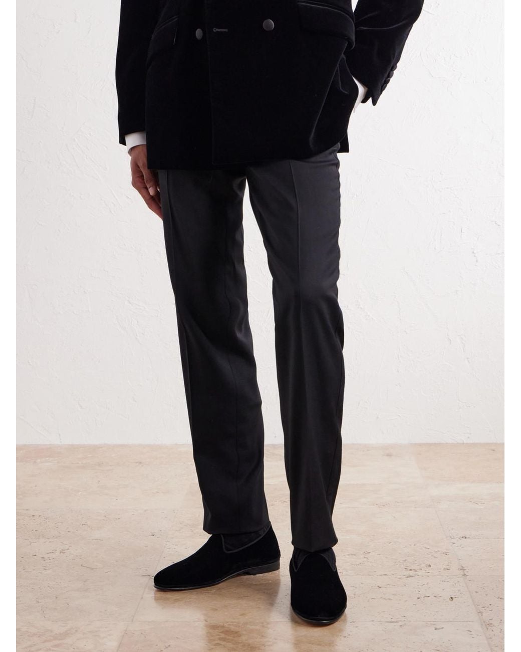 Rubinacci Black Velvet Loafers for men