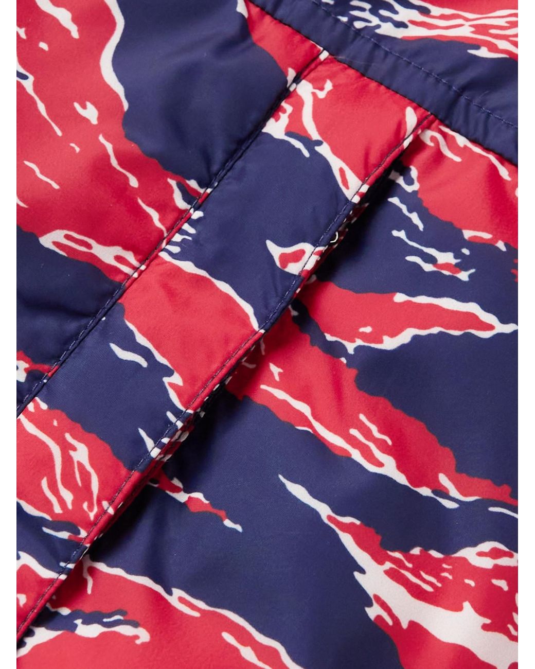Moncler Red Bressay Reversible Printed Shell Hooded Down Jacket for men
