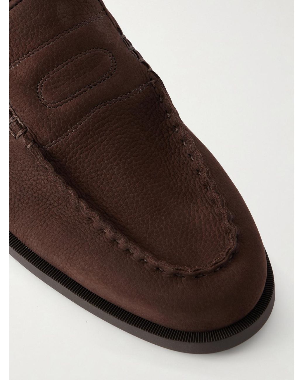 John Lobb Brown Pace Nubuck Loafers for men