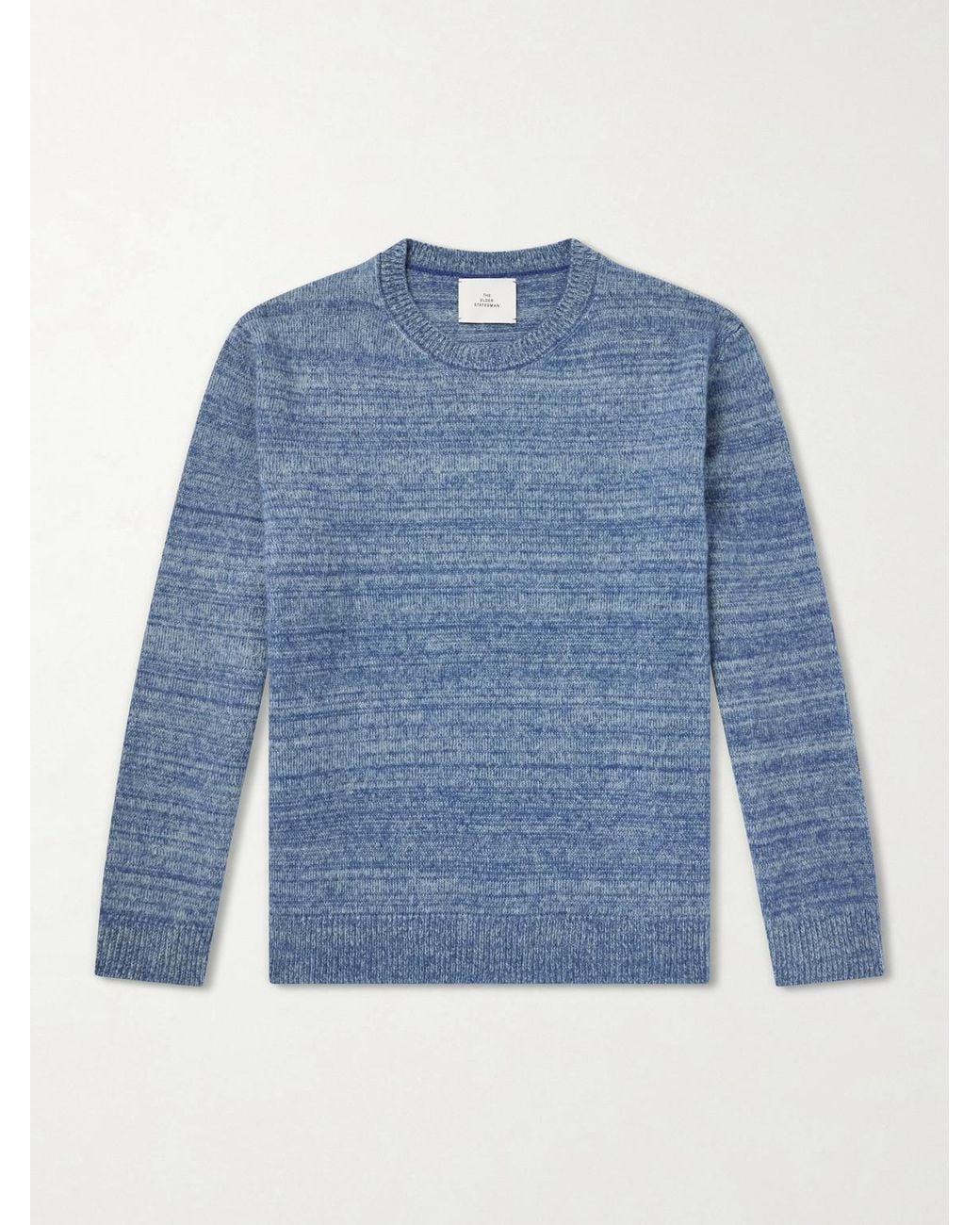 The Elder Statesman Blue Nimbus Striped Cashmere And Silk-blend Sweater for men