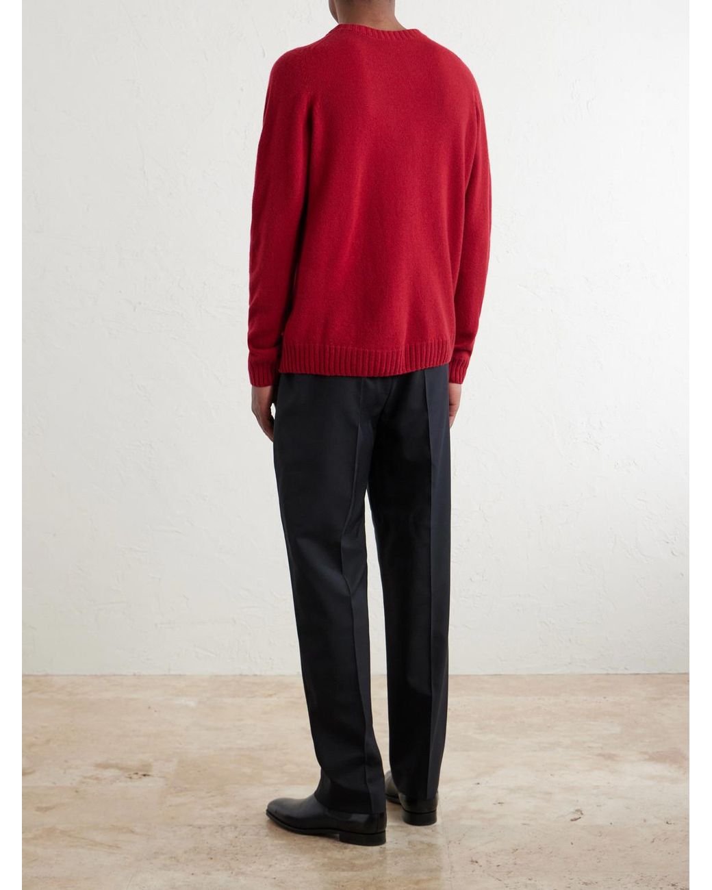 John Smedley Red Norfolk Recycled-Cashmere And Merino Wool-Blend Sweater for men