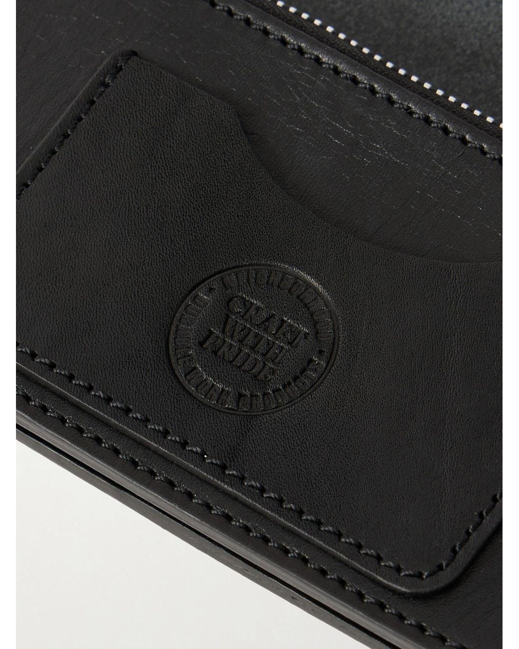 Neighborhood Black Logo-embossed Leather Billfold Wallet for men