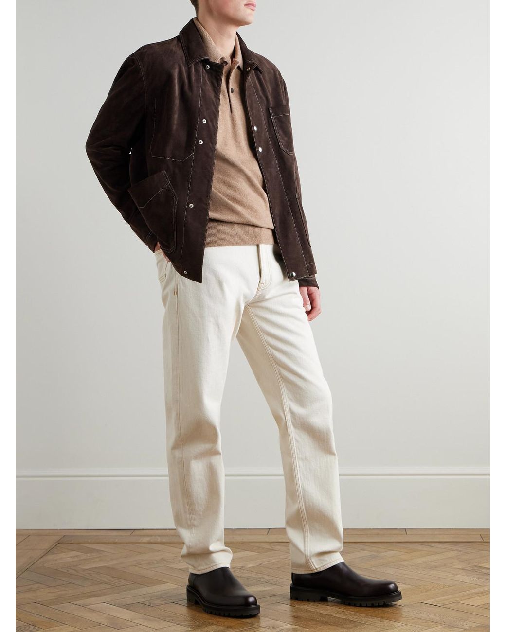 Mr P. Natural Cliff Cashmere Polo Shirt for men