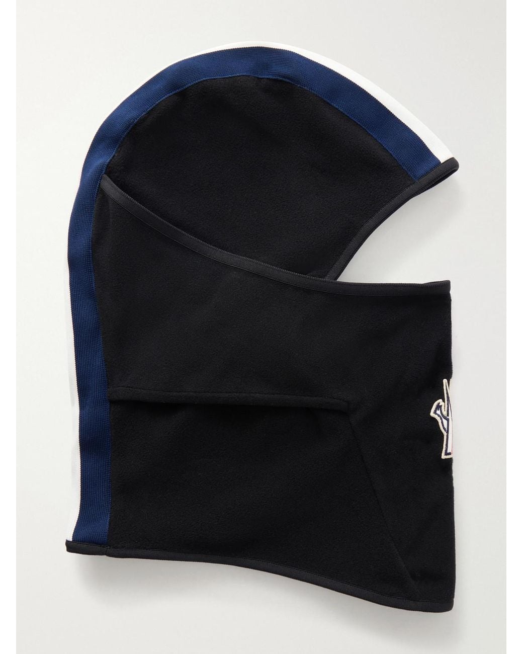 Moncler Blue Logo-Appliquéd Web-Trimmed Fleece Balaclava for men
