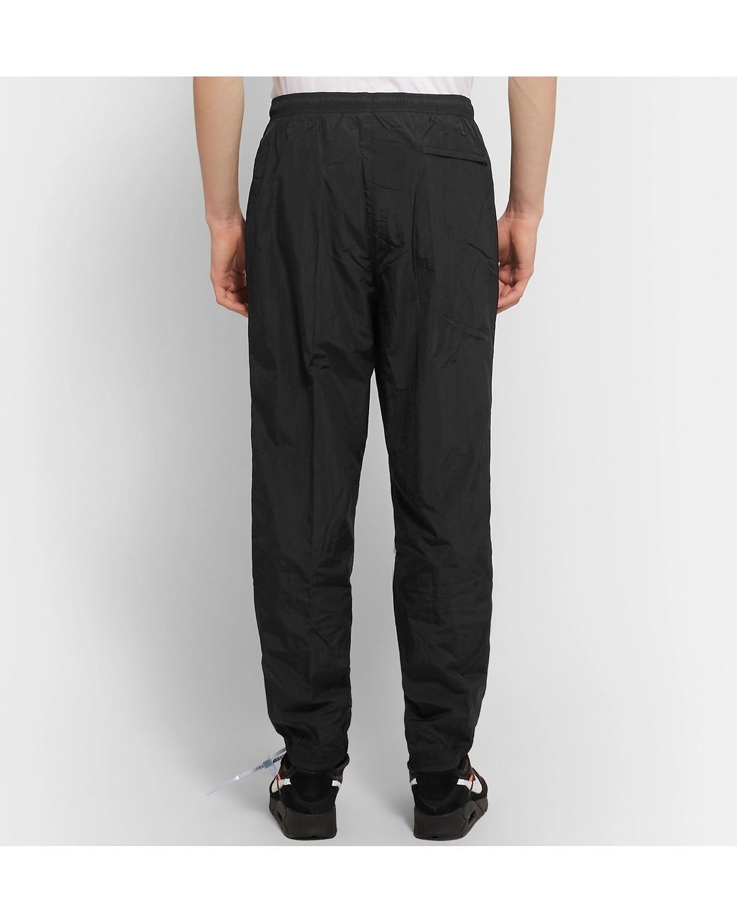 Nike Men's Black Tapered Logo-print Nylon Track Trousers