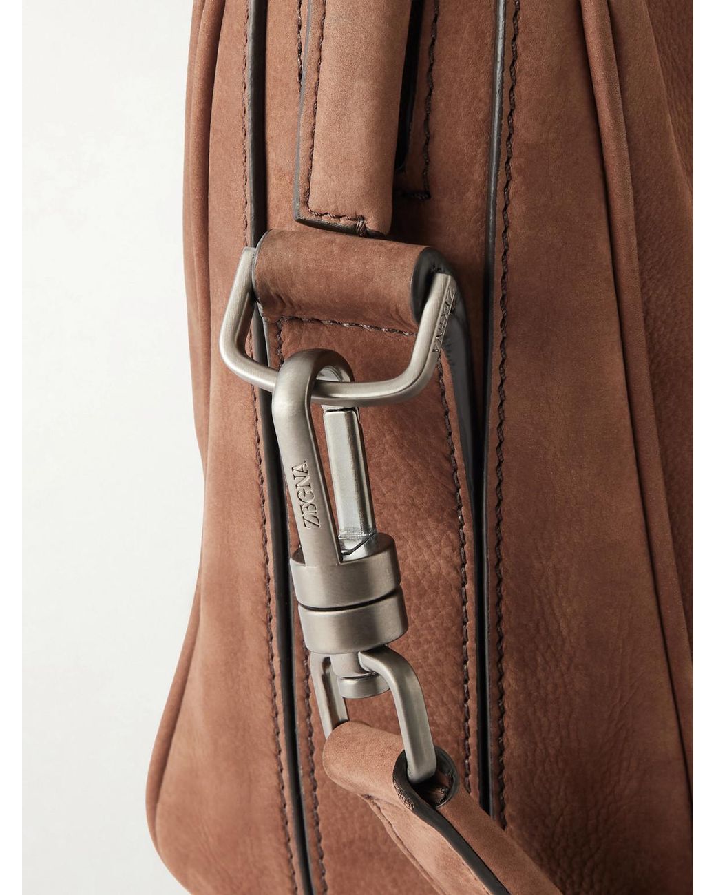 Zegna Brown Leather Pouch for men