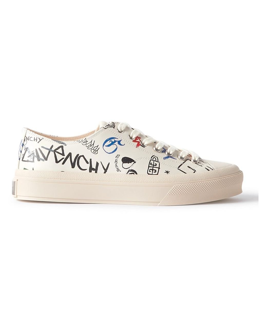 Givenchy City Logo-print Leather Sneakers in White for Men | Lyst