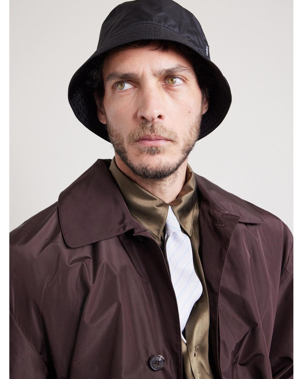 Saint Laurent Black Recycled Shell Bucket Hat for men