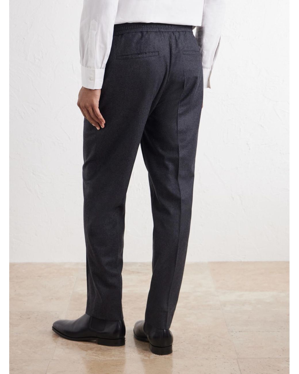 Zegna Blue Straight-Leg Wool, Cashmere And Silk-Blend Trousers for men