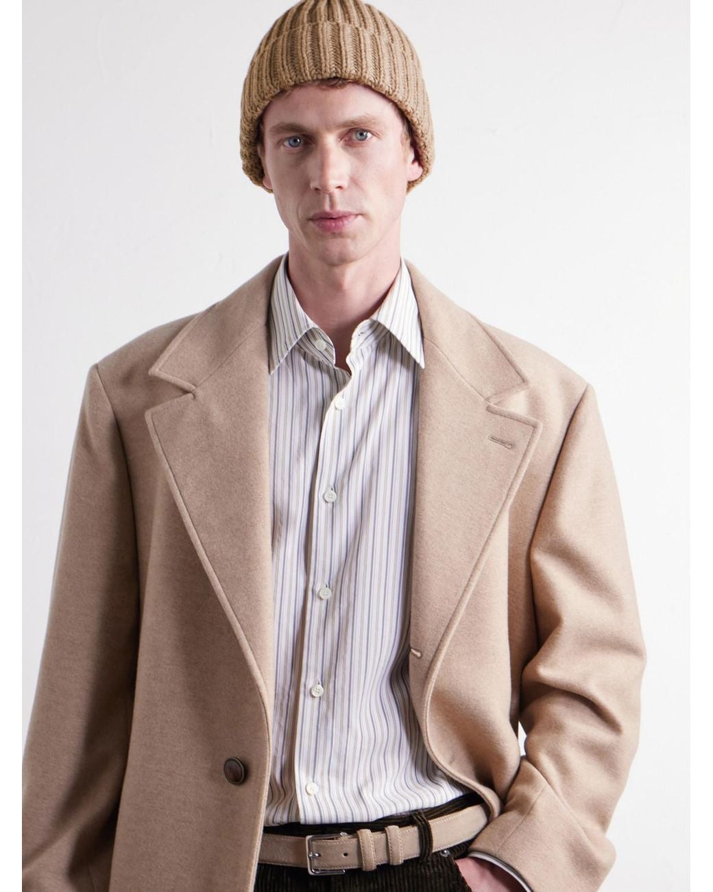STÒFFA Natural Ribbed Cashmere Beanie for men