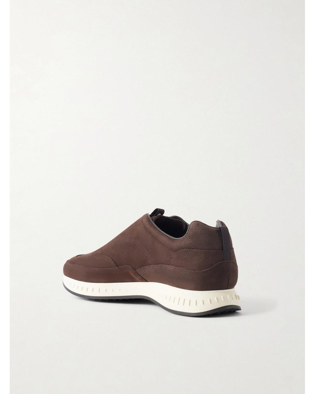 John Lobb Brown Elastic Stream Nubuck Sneakers for men