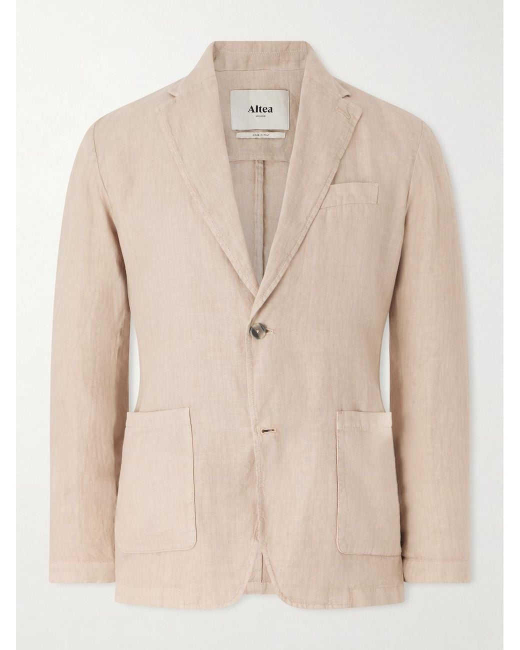 Altea Natural Aaron Garment-dyed Linen Blazer for men