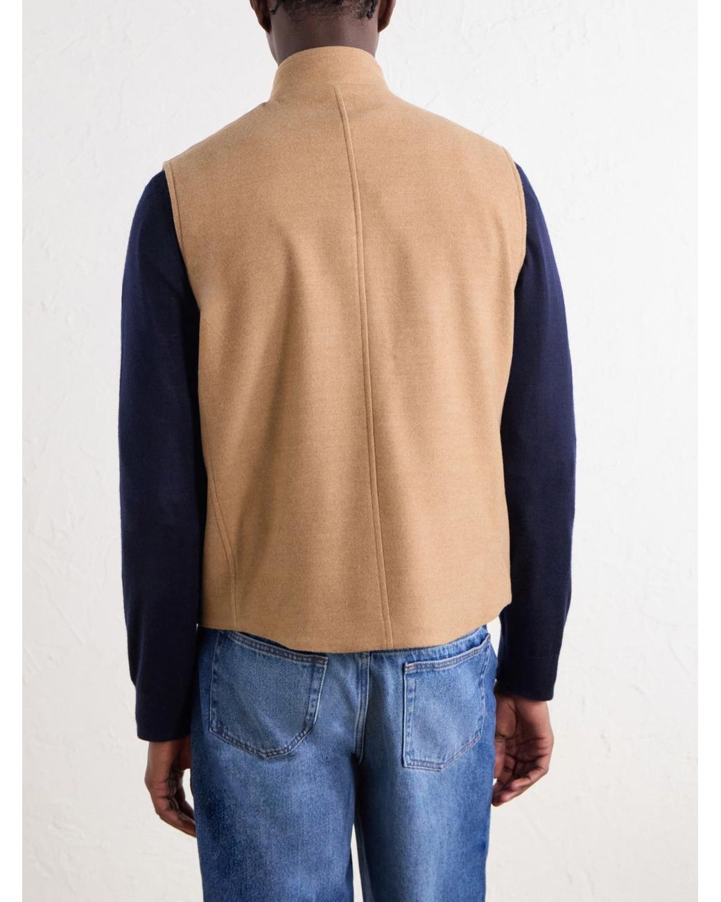 J. Mueser Natural Wool-Felt Gilet for men