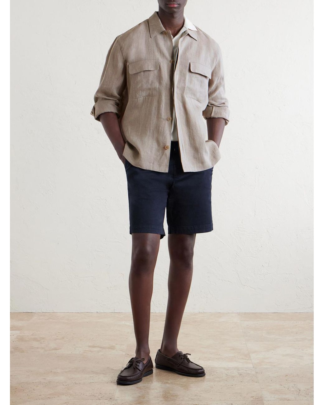 Sunspel Natural Linen Overshirt for men