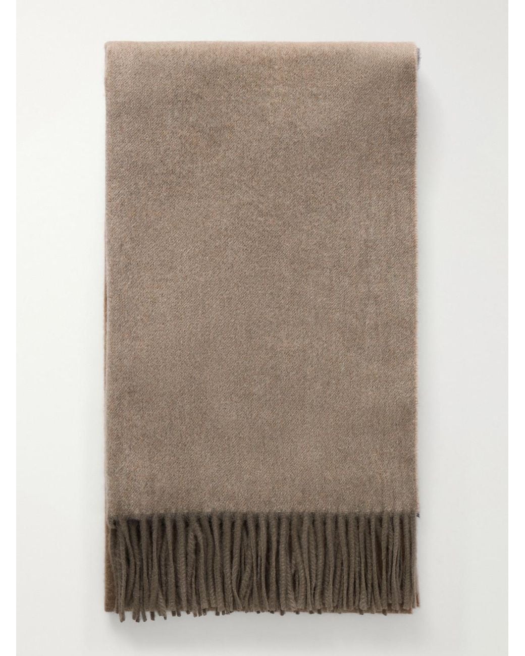 Johnstons Natural Umbra Fringed Cashmere Scarf for men