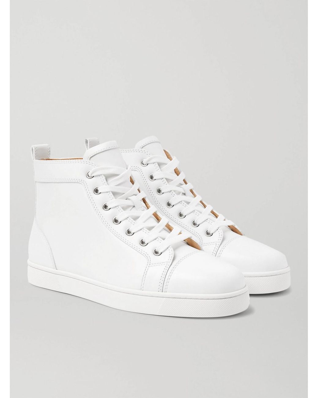 Christian Louboutin Natural Louis Leather High-Top Sneakers for men