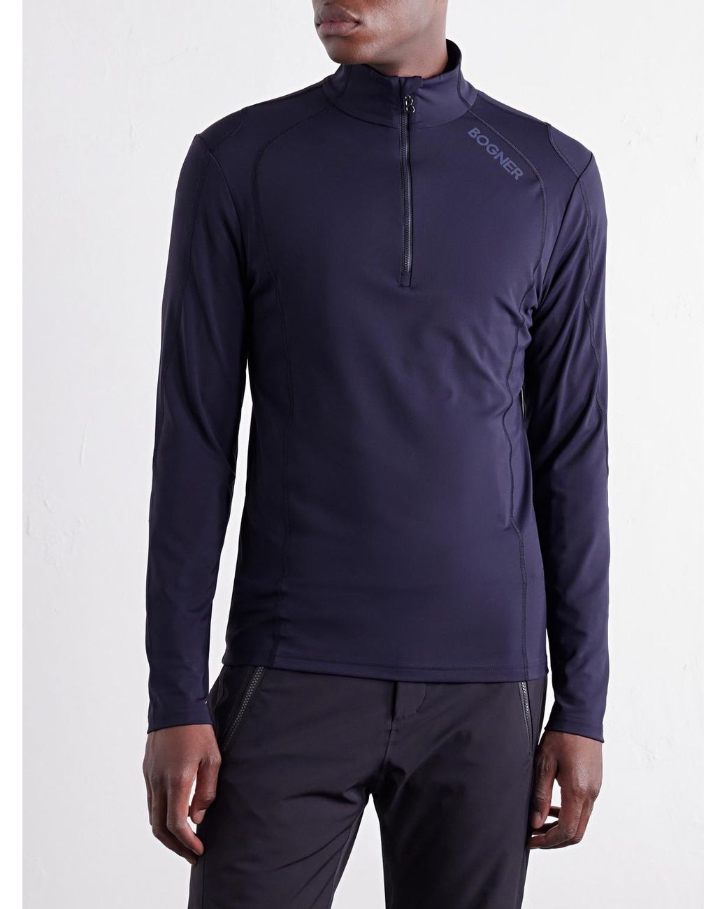 Bogner Blue Harry Stretch-Jersey Half-Zip Ski Mid-Layer for men