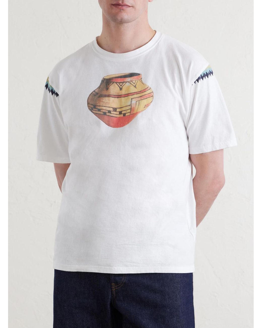 Kapital White Printed Cotton-Jersey T-Shirt for men