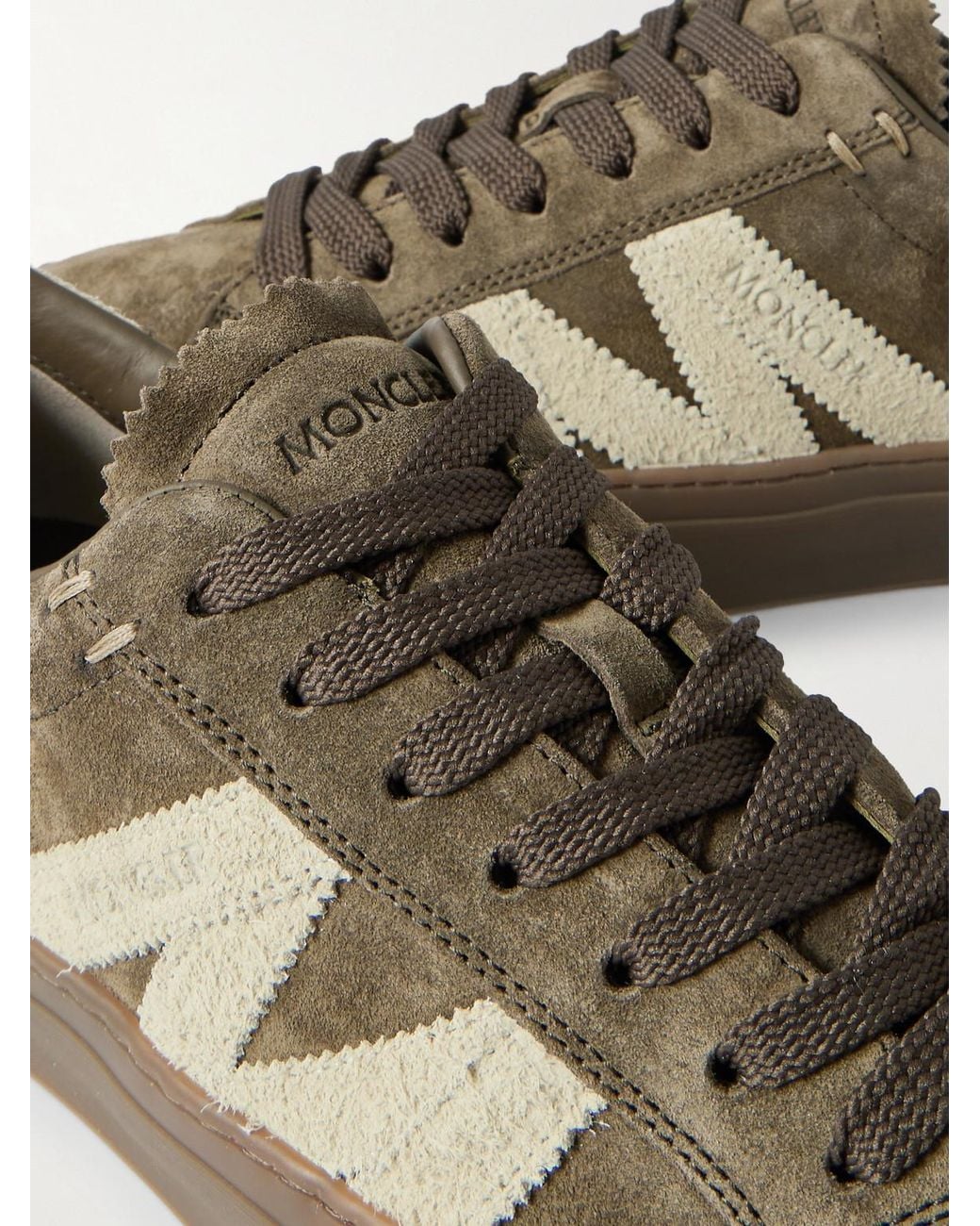 Moncler Brown Monaco Suede Sneakers for men