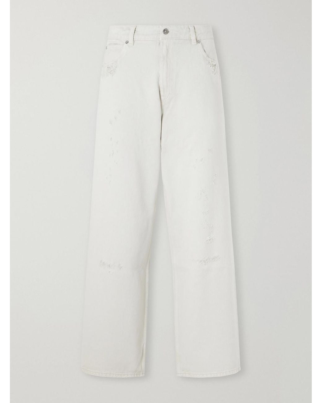 Our Legacy White Vast Straight-Leg Distressed Jeans for men